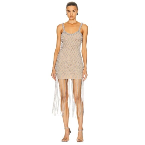 Alexander Wang Crystal Macrame Dress in Clear Silver Small/Medium New Womens - Picture 1 of 17